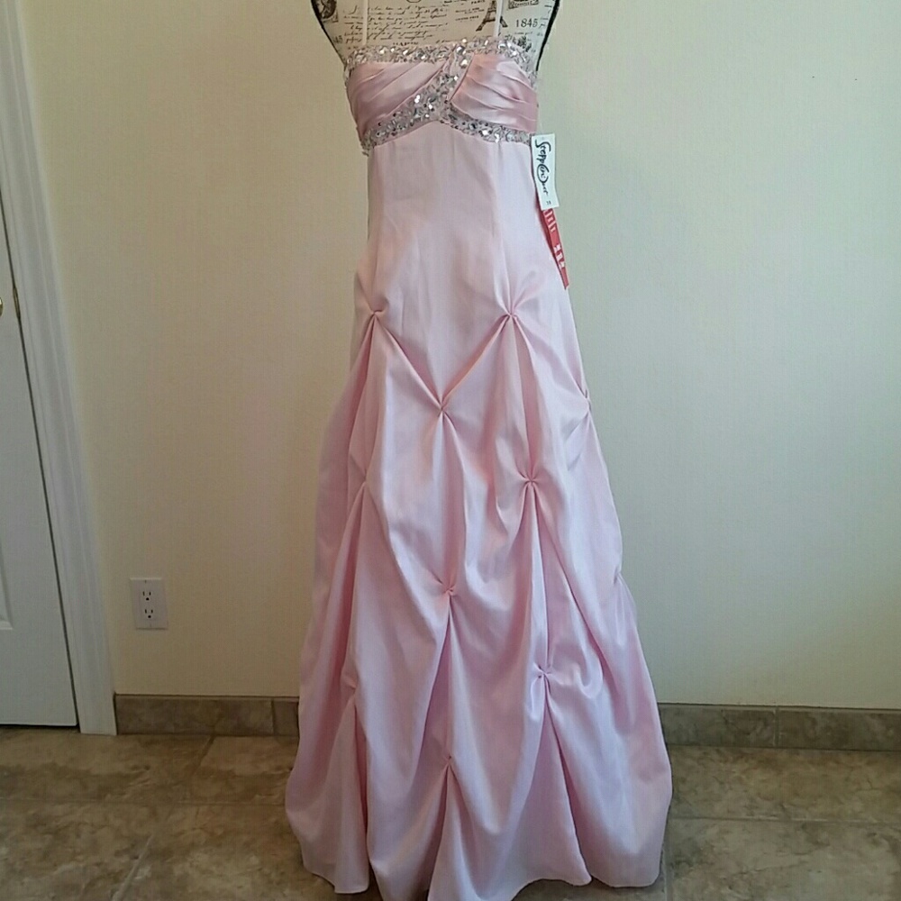 Steppin' out pink juniors 7/8 prom dress
